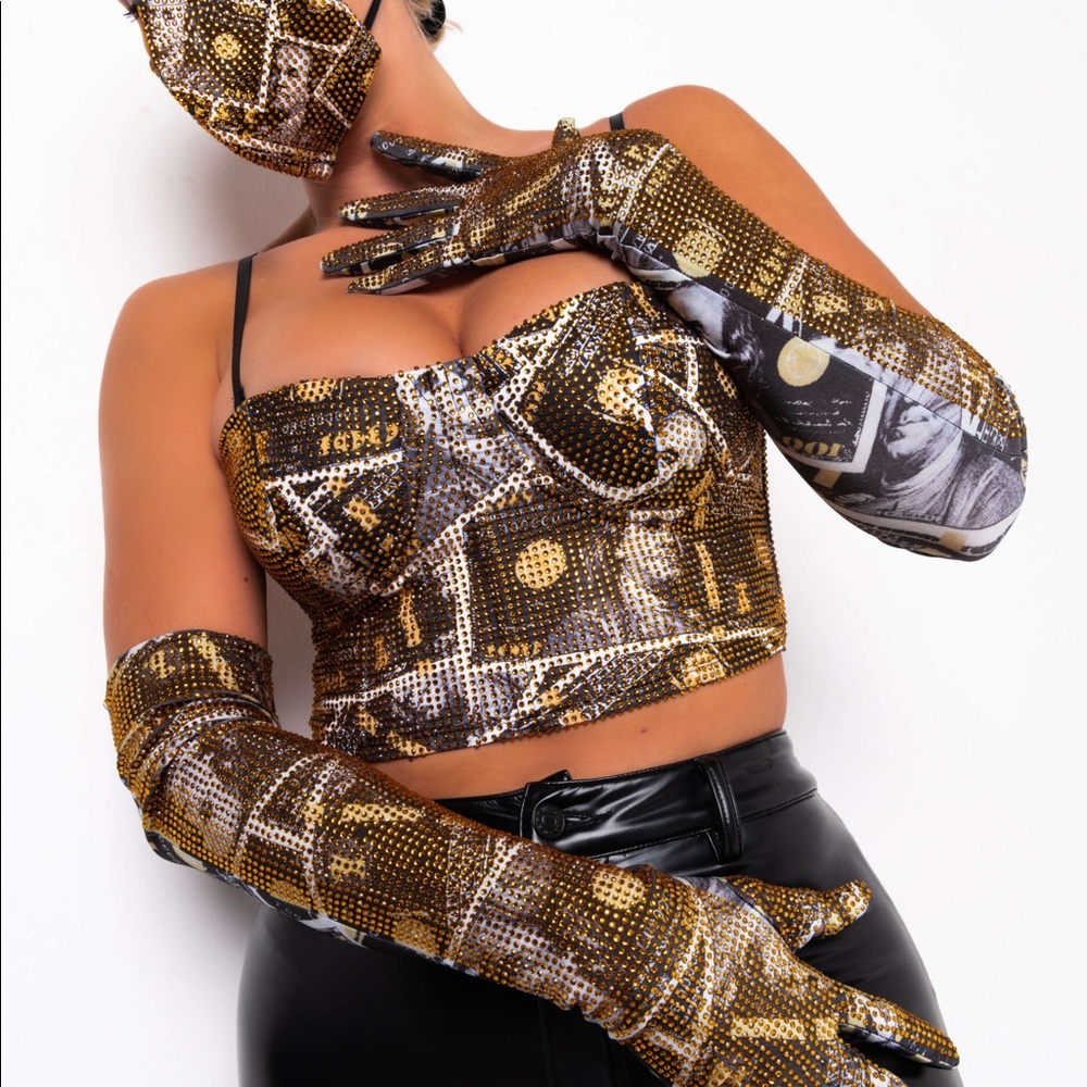 Akira Money Beaded Corset NWT